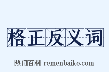 格正反义词是什么意思的图片